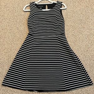Macy’s INC Fit n Flare Striped Dress Med